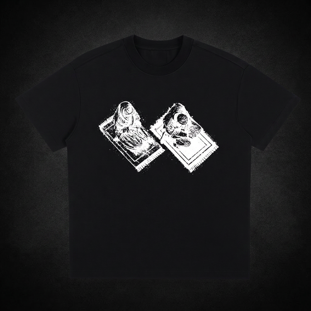 Built on Duas Tee — Black front