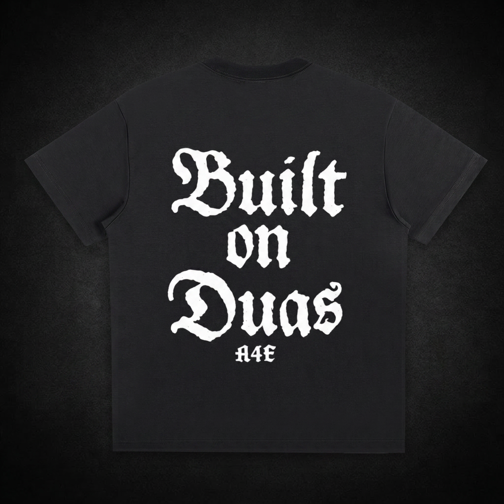Built on Duas Tee — Black back